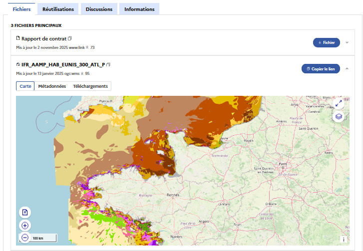 Carte d’habitats physiques des fonds marins en France métropolitaine (échelle 1 / 300 000) par l’IFREMER